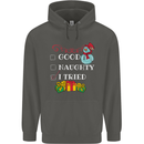 Good Naughty I Tried Funny Christmas Xmas Childrens Kids Hoodie Storm Grey