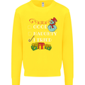 Good Naughty I Tried Funny Christmas Xmas Kids Sweatshirt Jumper Yellow