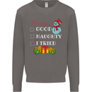 Good Naughty I Tried Funny Christmas Xmas Mens Sweatshirt Jumper Charcoal