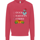Good Naughty I Tried Funny Christmas Xmas Mens Sweatshirt Jumper Heliconia