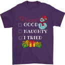 Good Naughty I Tried Funny Christmas Xmas Mens T-Shirt Cotton Gildan Purple