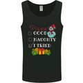 Good Naughty I Tried Funny Christmas Xmas Mens Vest Tank Top Black