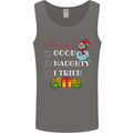 Good Naughty I Tried Funny Christmas Xmas Mens Vest Tank Top Charcoal