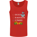 Good Naughty I Tried Funny Christmas Xmas Mens Vest Tank Top Red