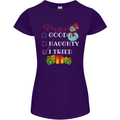 Good Naughty I Tried Funny Christmas Xmas Womens Petite Cut T-Shirt Purple