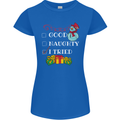 Good Naughty I Tried Funny Christmas Xmas Womens Petite Cut T-Shirt Royal Blue