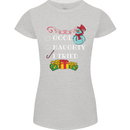 Good Naughty I Tried Funny Christmas Xmas Womens Petite Cut T-Shirt Sports Grey