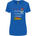 Good Naughty I Tried Funny Christmas Xmas Womens Wider Cut T-Shirt Royal Blue