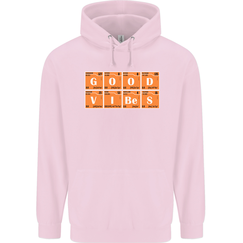 Good Vibes Periodic Table Chemistry Funny Childrens Kids Hoodie Light Pink