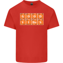 Good Vibes Periodic Table Chemistry Funny Mens Cotton T-Shirt Tee Top Red