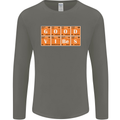 Good Vibes Periodic Table Chemistry Funny Mens Long Sleeve T-Shirt Charcoal