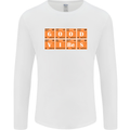 Good Vibes Periodic Table Chemistry Funny Mens Long Sleeve T-Shirt White