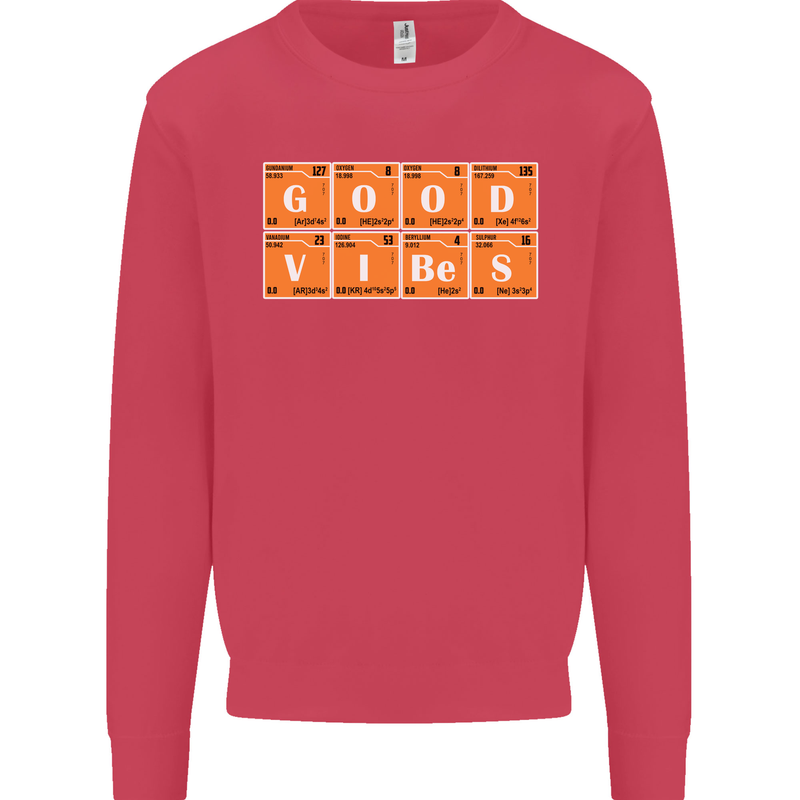 Good Vibes Periodic Table Chemistry Funny Mens Sweatshirt Jumper Heliconia