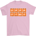 Good Vibes Periodic Table Chemistry Funny Mens T-Shirt Cotton Gildan Light Pink