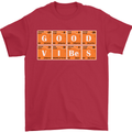 Good Vibes Periodic Table Chemistry Funny Mens T-Shirt Cotton Gildan Red