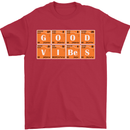 Good Vibes Periodic Table Chemistry Funny Mens T-Shirt Cotton Gildan Red