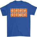 Good Vibes Periodic Table Chemistry Funny Mens T-Shirt Cotton Gildan Royal Blue