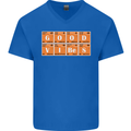 Good Vibes Periodic Table Chemistry Funny Mens V-Neck Cotton T-Shirt Royal Blue