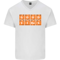 Good Vibes Periodic Table Chemistry Funny Mens V-Neck Cotton T-Shirt White
