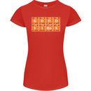 Good Vibes Periodic Table Chemistry Funny Womens Petite Cut T-Shirt Red