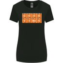 Good Vibes Periodic Table Chemistry Funny Womens Wider Cut T-Shirt Black