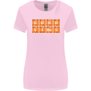 Good Vibes Periodic Table Chemistry Funny Womens Wider Cut T-Shirt Light Pink