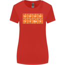 Good Vibes Periodic Table Chemistry Funny Womens Wider Cut T-Shirt Red