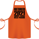 Goodbye Tension Retirement 2021 Retired Cotton Apron 100% Organic Orange