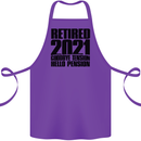 Goodbye Tension Retirement 2021 Retired Cotton Apron 100% Organic Purple