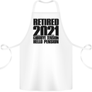 Goodbye Tension Retirement 2021 Retired Cotton Apron 100% Organic White