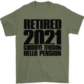 Goodbye Tension Retirement 2021 Retired Mens T-Shirt Cotton Gildan Military Green