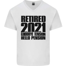 Goodbye Tension Retirement 2021 Retired Mens V-Neck Cotton T-Shirt White