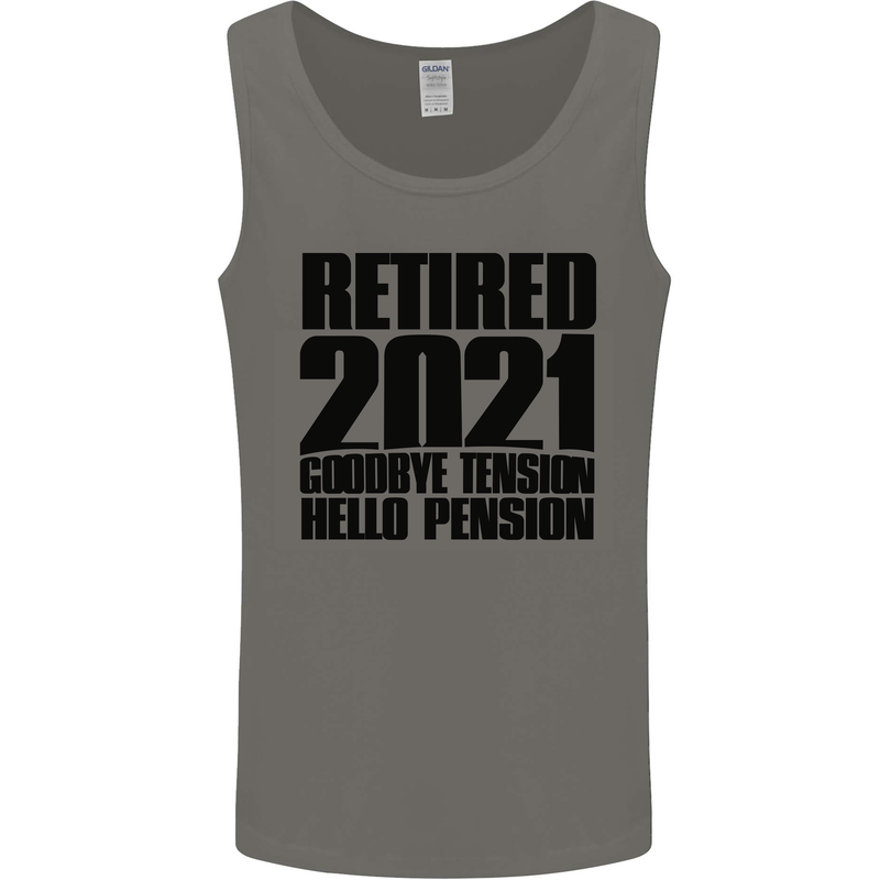 Goodbye Tension Retirement 2021 Retired Mens Vest Tank Top Charcoal