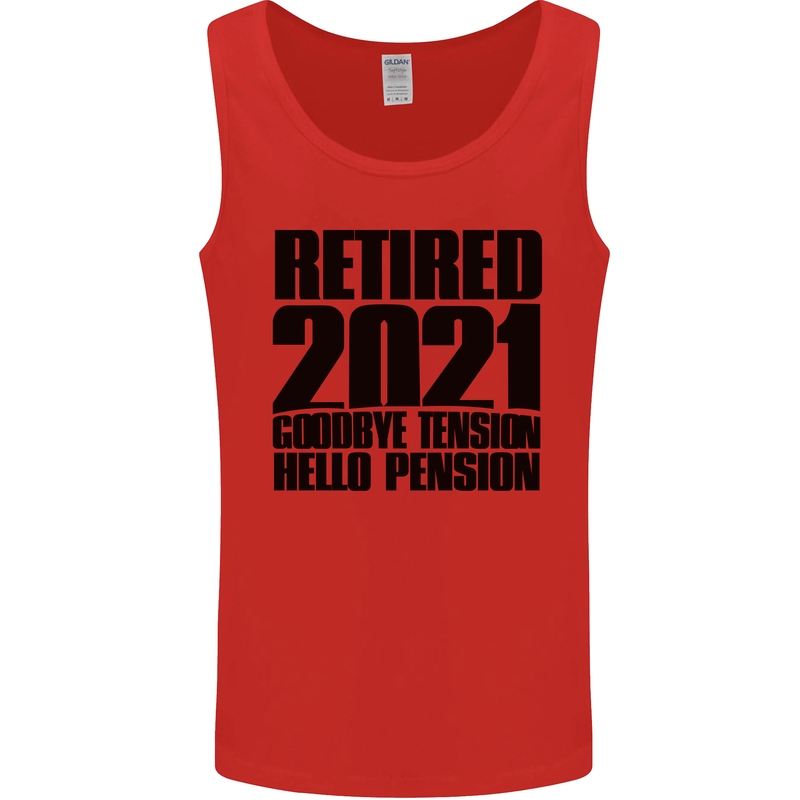 Goodbye Tension Retirement 2021 Retired Mens Vest Tank Top Red