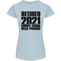 Goodbye Tension Retirement 2021 Retired Womens Petite Cut T-Shirt Light Blue