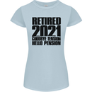 Goodbye Tension Retirement 2021 Retired Womens Petite Cut T-Shirt Light Blue