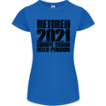 Goodbye Tension Retirement 2021 Retired Womens Petite Cut T-Shirt Royal Blue