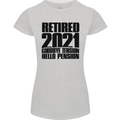 Goodbye Tension Retirement 2021 Retired Womens Petite Cut T-Shirt Sports Grey