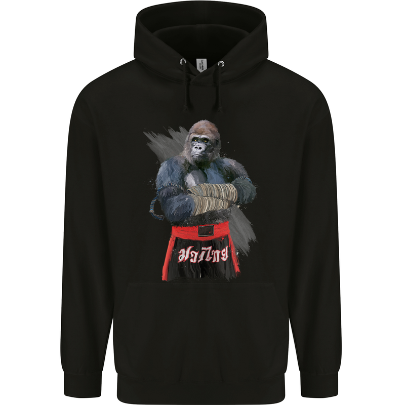 Gorilla Fighter MMA Martial Arts Muay Thai Childrens Kids Hoodie Black