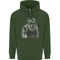 Gorilla with Headphones DJ Dance Music Childrens Kids Hoodie Forest Green