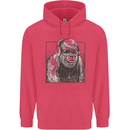 Gorilla with Headphones DJ Dance Music Childrens Kids Hoodie Heliconia