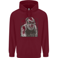 Gorilla with Headphones DJ Dance Music Childrens Kids Hoodie Maroon