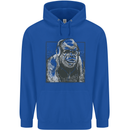Gorilla with Headphones DJ Dance Music Childrens Kids Hoodie Royal Blue