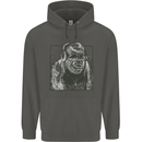 Gorilla with Headphones DJ Dance Music Childrens Kids Hoodie Storm Grey