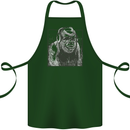 Gorilla with Headphones DJ Dance Music Cotton Apron 100% Organic Forest Green