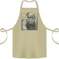 Gorilla with Headphones DJ Dance Music Cotton Apron 100% Organic Khaki