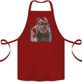 Gorilla with Headphones DJ Dance Music Cotton Apron 100% Organic Maroon