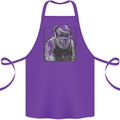 Gorilla with Headphones DJ Dance Music Cotton Apron 100% Organic Purple