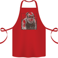 Gorilla with Headphones DJ Dance Music Cotton Apron 100% Organic Red