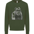 Gorilla with Headphones DJ Dance Music Kids Sweatshirt Jumper Forest Green